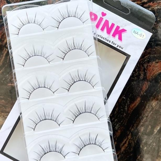 Lông Mi Giả Tự Nhiên PINK 5 Cặp Tái Sử Dụng Nhiều Lần