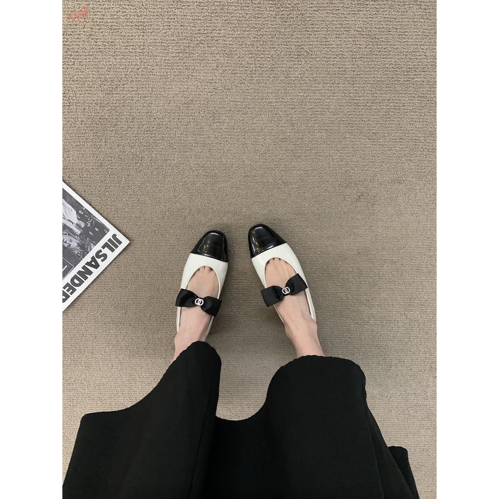 M▼◇▪Giày nữ mũi vuông đế bệt mẫu mới 2023