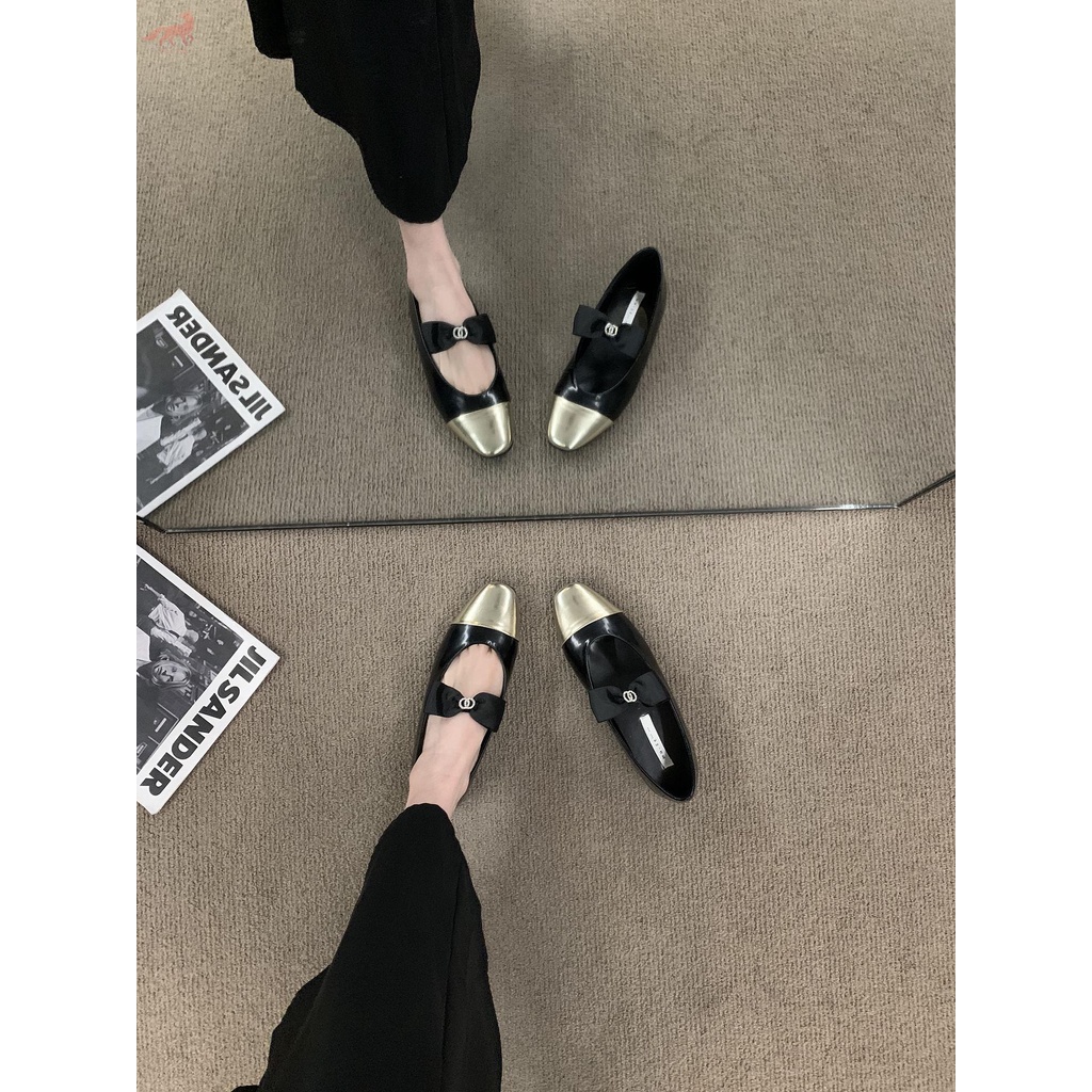 M▼◇▪Giày nữ mũi vuông đế bệt mẫu mới 2023