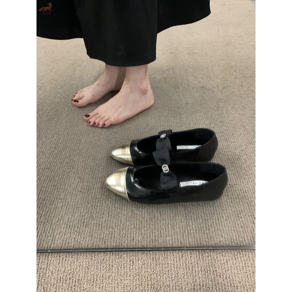 M▼◇▪Giày nữ mũi vuông đế bệt mẫu mới 2023