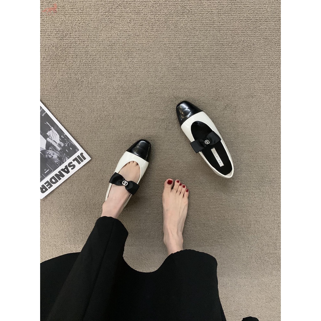 M▼◇▪Giày nữ mũi vuông đế bệt mẫu mới 2023