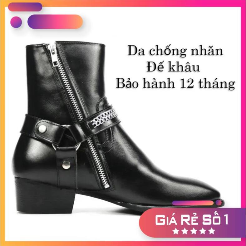 [ Đế cao ] Harness Boots Nam Classic, bốt cao cổ kéo khoá Local Shoes