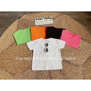 Áo phông from rộng màu basic thun cotton thấm hút tốt cho bé gái.