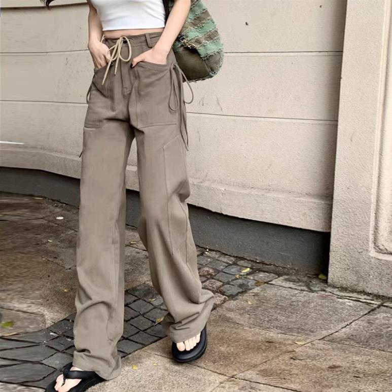 Đc Quần Kaki túi hộp Cargo Pants, lưng cao phối dây, tui rộng, form unisex nam nữ - Yoshop oke | BigBuy360 - bigbuy360.vn