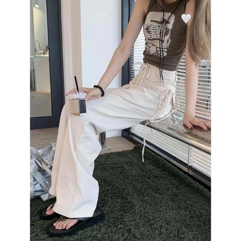 Đc Quần Kaki túi hộp Cargo Pants, lưng cao phối dây, tui rộng, form unisex nam nữ - Yoshop oke | BigBuy360 - bigbuy360.vn