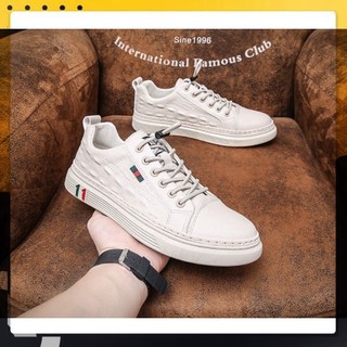 ᵀᴴᴱ ˢᴴᴼᴱˢ ᴺᴱᵂ ⬥︎ Giày Sneaker Nam, Giày Da Nam Thấp Cổ Da Dập Vân Cá Sấu phong cách ulzzang Hàn Quốc cực Hot