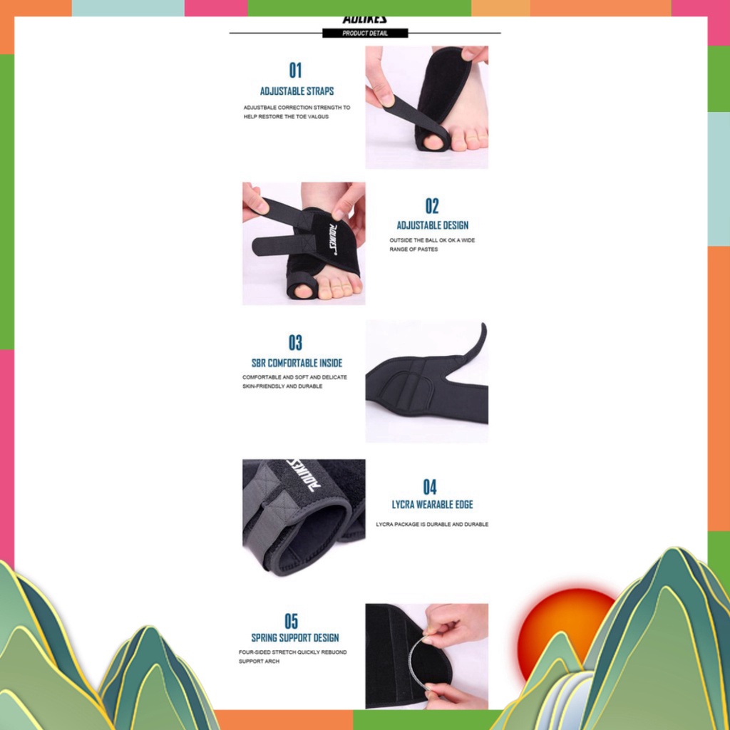Bảo vệ ngón chân cái Bộ nẹp định hình ngón chân cái AOLIKES A-1051 chỉnh hình vẹo correcting belt of thumb txgrt