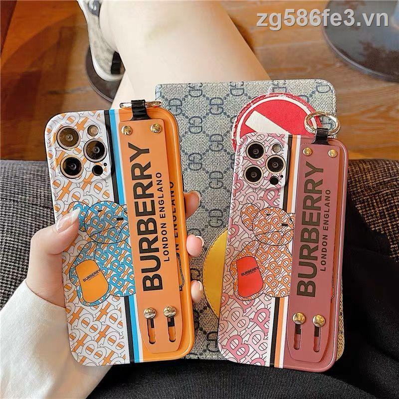 Ốp Điện Thoại Da Họa Tiết Burberries Cổ Điển Cho iPhone 13 12 11 Pro Max Plus XS XR X