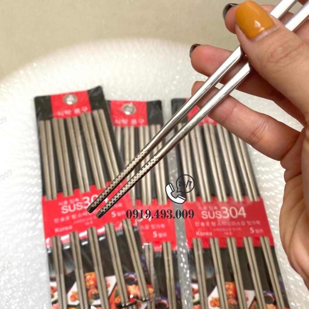 Đũa inox 304 hàn quốc chống trơn trượt cao cấp  YEYE SHOP