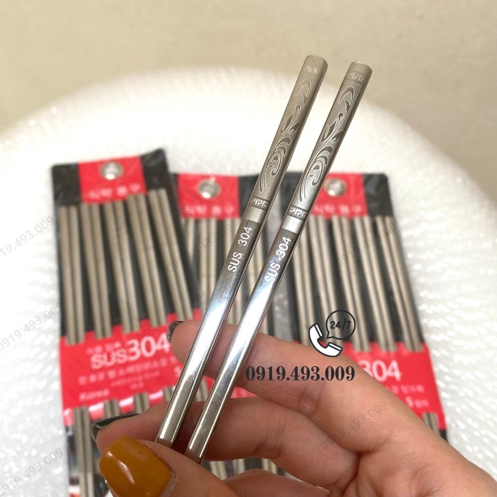 Đũa inox 304 hàn quốc chống trơn trượt cao cấp  YEYE SHOP