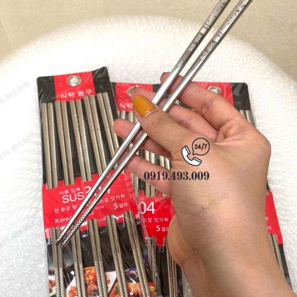 Đũa inox 304 hàn quốc chống trơn trượt cao cấp  YEYE SHOP