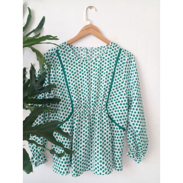 2nd tuyển_ Áo kiểu babydoll bi xanh