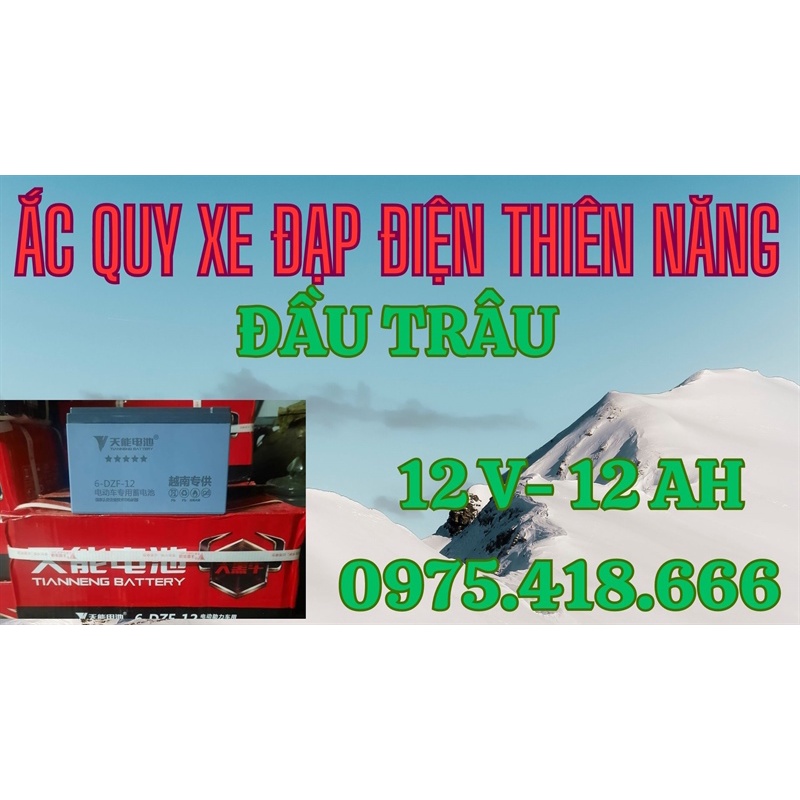 ẮC QUY XE ĐẠP ĐIỆN THIÊN NĂNG ĐẦU TRÂU (12V- 12 AH)