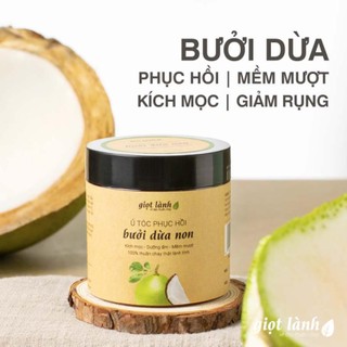 Kem ủ tóc phục hồi Bưởi Dừa non - Ủ hấp tóc bóng mượt thiên nhiên, cung cấp dưỡng chất kích mọc tóc Giọt Lành 200gram