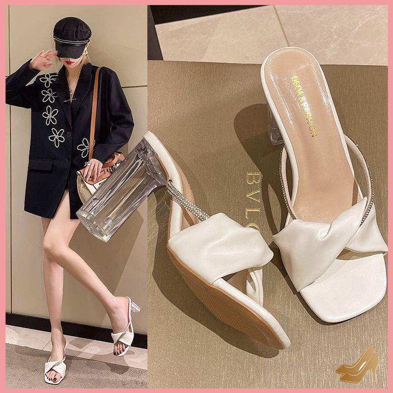 Dép cao gót nữ Dép thô và tinh tế vào mùa hè
