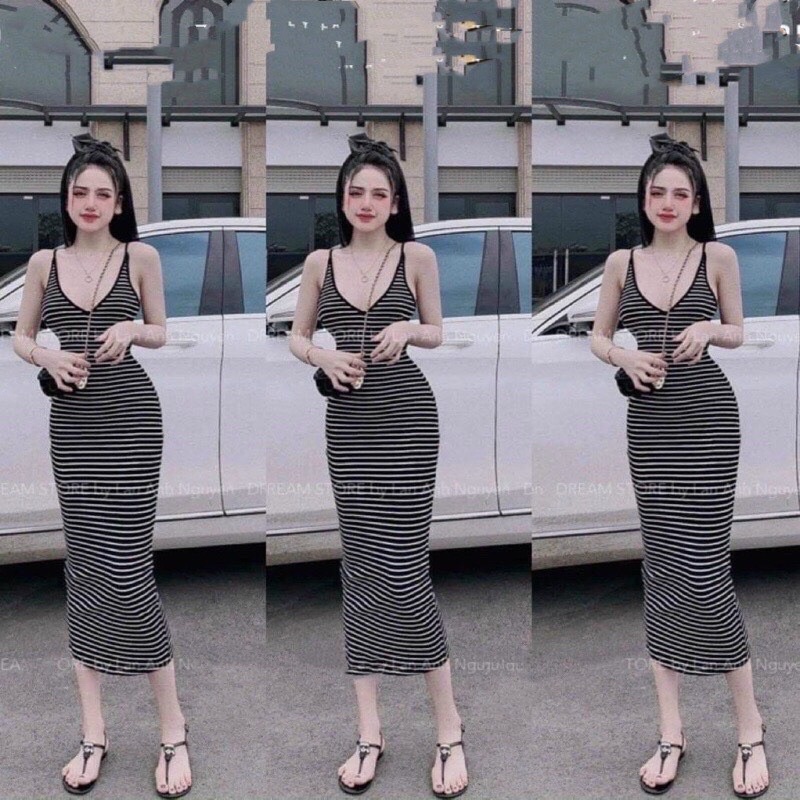 [ mã 11] ĐẦM BODY SỌC 2S DÁNG DÀI