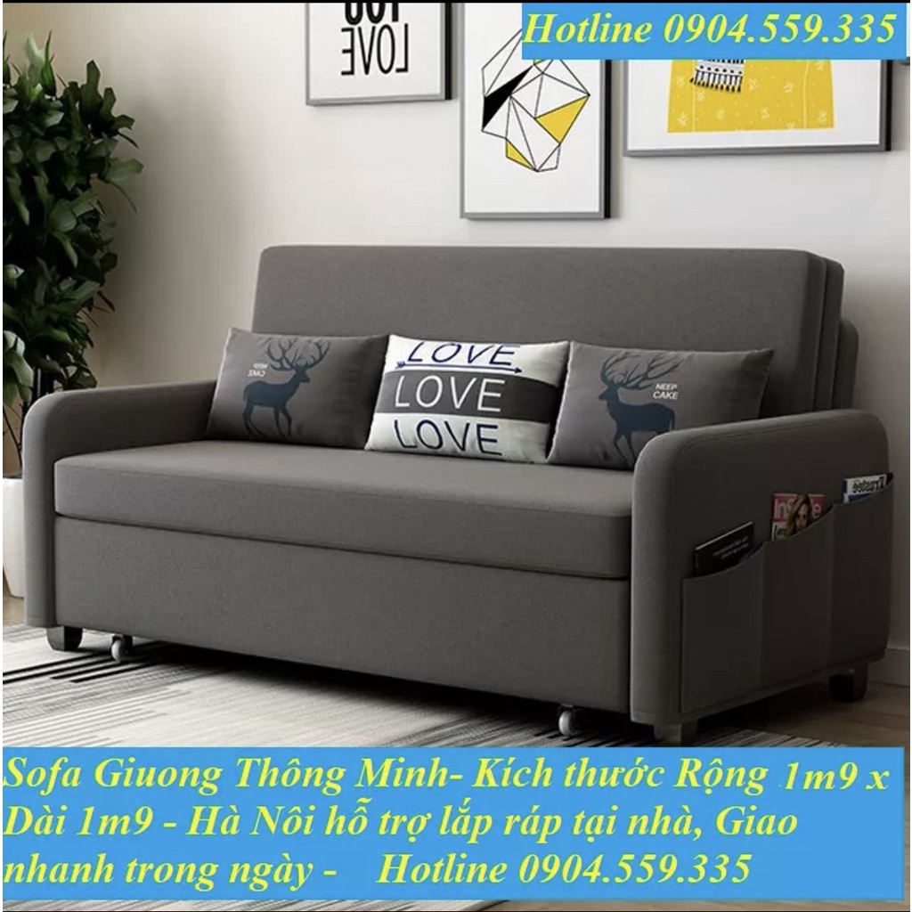 Sofa giường 199cm x 190cm có ngăn chứa đồ hàng nhập khẩu cao cấp, Giường sofa gấp gọn thông minh tiết kiệm không gian | BigBuy360 - bigbuy360.vn