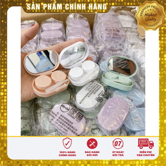 Khay gương đựng kính áp tròng Queen Vision kèm bộ dụng cụ đeo lens cực dễ