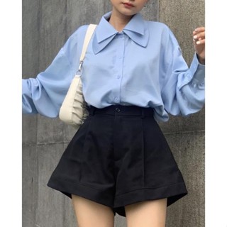 Quần Sooc Nữ Cạp Cao Chất Tuyết Mưa, Quần Đùi Tôn Dáng Khóa Trước Dễ Phối Đồ QU4