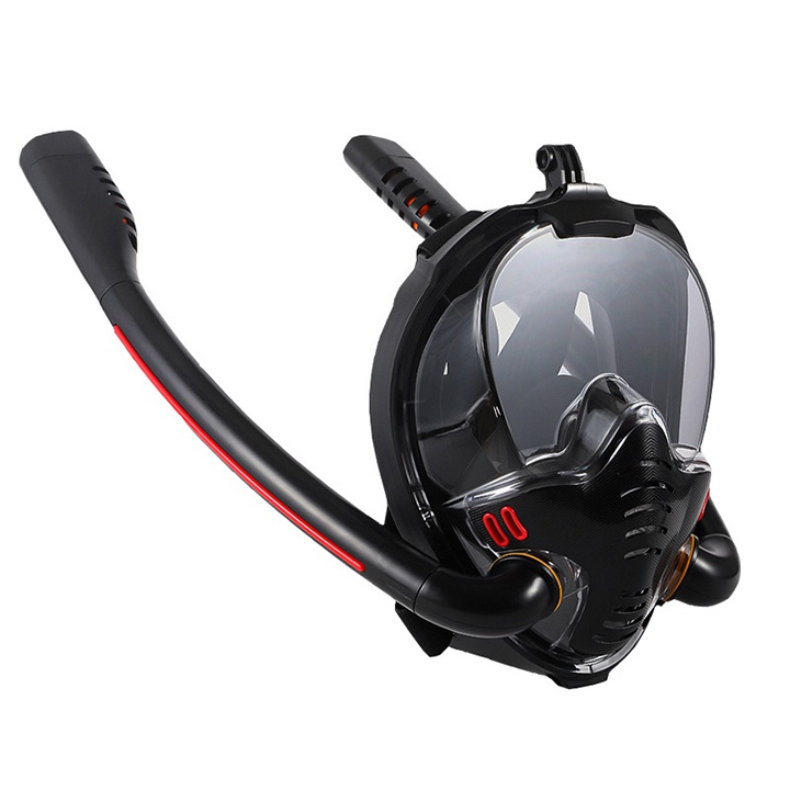 Mặt nạ lặn biển full face 2 ống thở đôi chống đọng sương phiên bản mới có mount gắn gopro