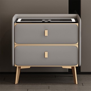 Tủ đầu giường 2 tầng , táp đầu giường thông minh có sạc điện thoại, loa bluetooth đèn led 3 màu kèm khóa vân tay