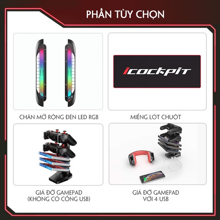 Bàn gaming phiên bản cao cấp hàng nhập khẩu , Kích thước Dài 1m1 x Rộng 60cm x Cao 75cm | BigBuy360 - bigbuy360.vn