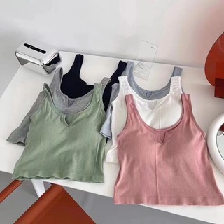 Áo ba lỗ cổ khoét V có đệm ngực, áo tanktop có sẵn mút ngực cho bạn gái