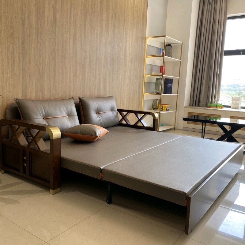 Sofa giường đa năng tay gỗ có ngăn chứa đồ hàng nhập khẩu cao cấp | BigBuy360 - bigbuy360.vn