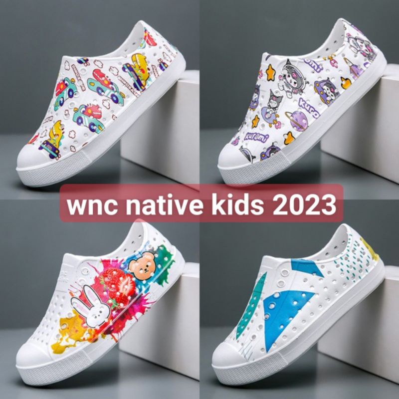 Giày trẻ em 2023 NATIVE, giày đi mưa, đi biển, giày siêu nhẹ, tặng 2 ticker