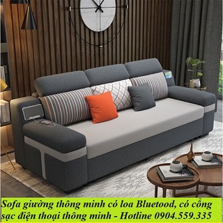 Sofa giường thông mình có ngăn chứa đồ, kèm loa Bluetood , cổng sạc điện thoại cao cấp