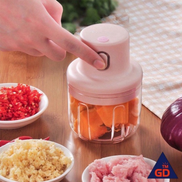 Máy Xay Tỏi Ớt, Máy Xay Thịt Mini Đa Năng Cầm Tay Sạc Điện Cực Kỳ Tiện Lợi