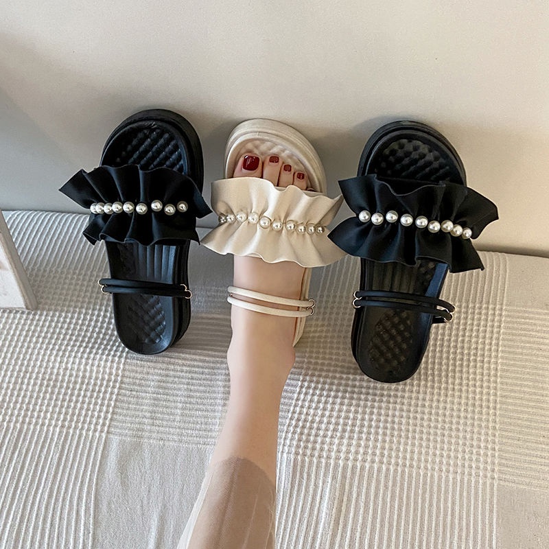 Giày Sandal Đế Bằng Dày Dặn Phong Cách Roman Thời Trang Mùa Hè Cho Nữ