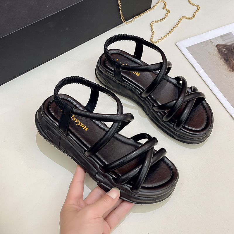 Giày Sandal Đế Mềm Dày Thoải Mái Phong Cách Roman Thời Trang Mùa Hè Cho Nữ