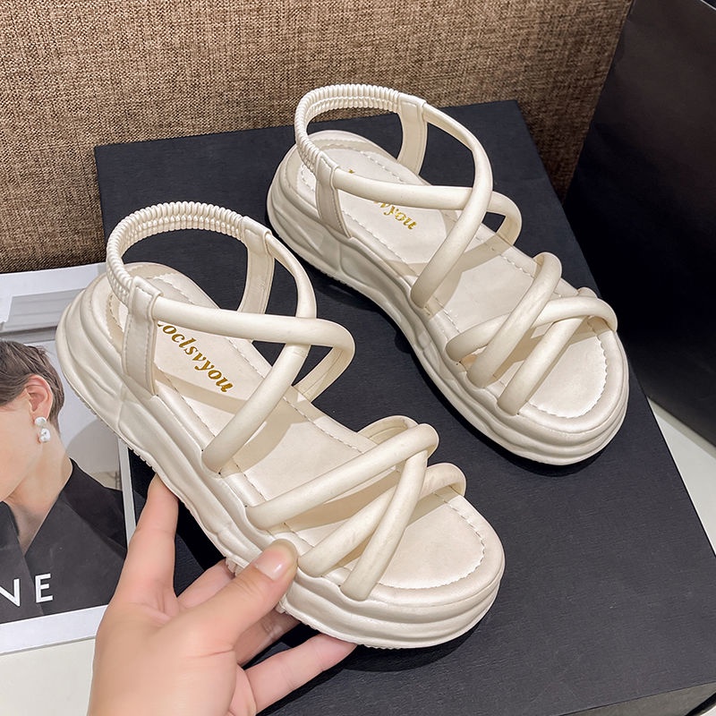 Giày Sandal Đế Mềm Dày Thoải Mái Phong Cách Roman Thời Trang Mùa Hè Cho Nữ