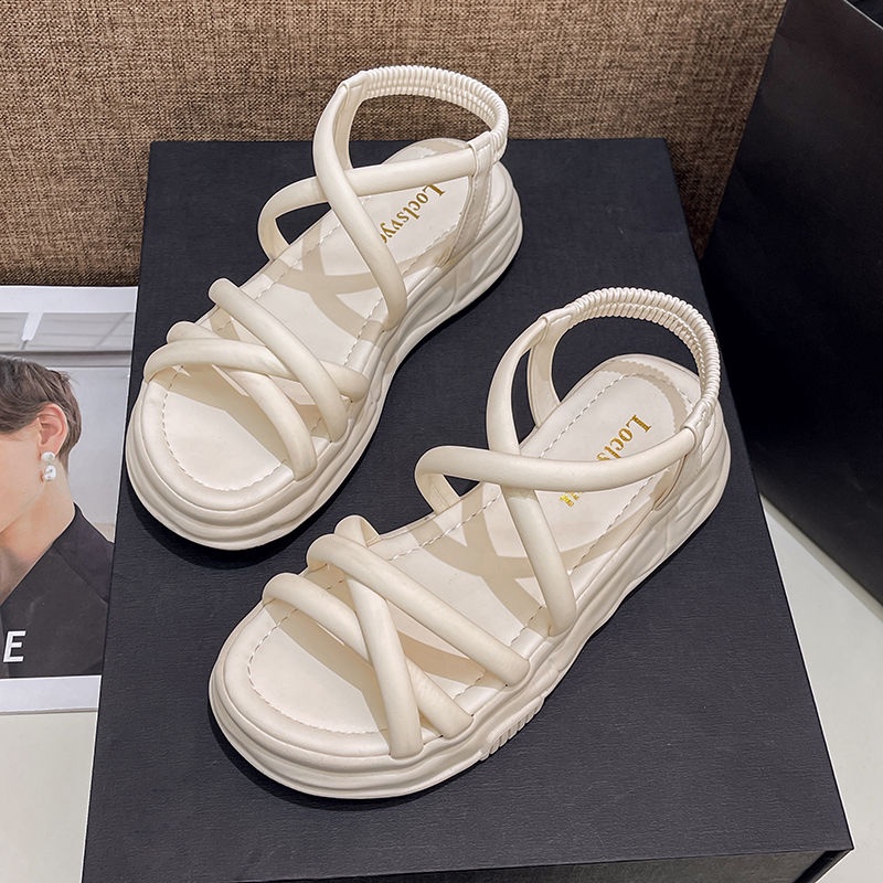 Giày Sandal Đế Mềm Dày Thoải Mái Phong Cách Roman Thời Trang Mùa Hè Cho Nữ