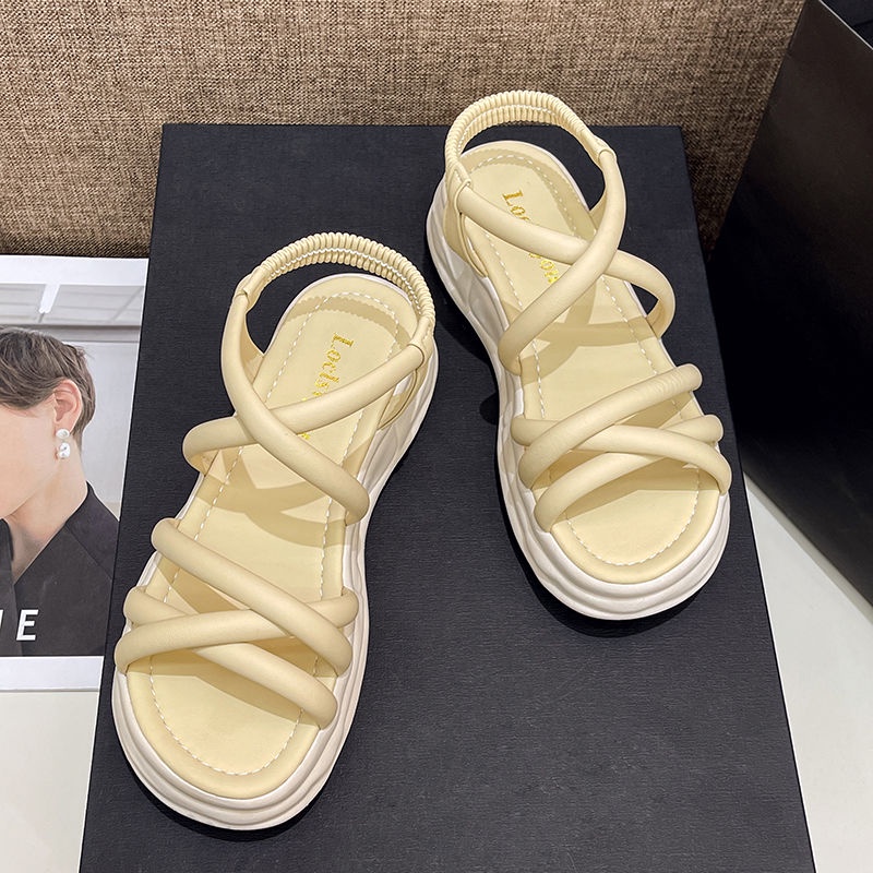 Giày Sandal Đế Mềm Dày Thoải Mái Phong Cách Roman Thời Trang Mùa Hè Cho Nữ