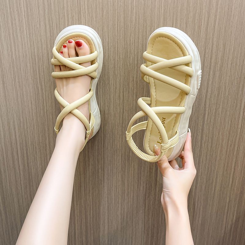 Giày Sandal Đế Mềm Dày Thoải Mái Phong Cách Roman Thời Trang Mùa Hè Cho Nữ