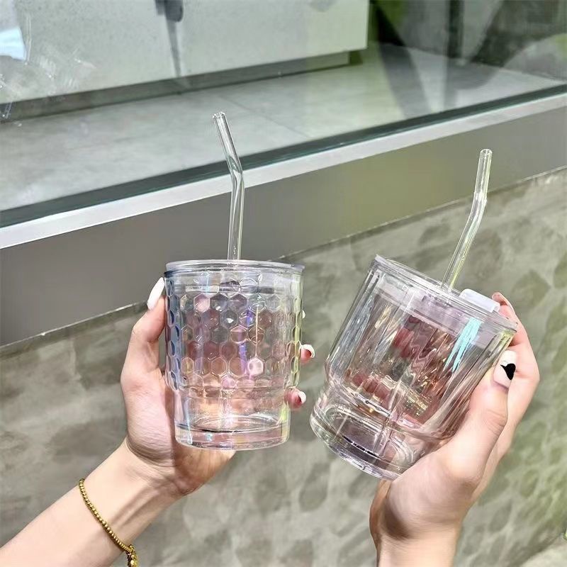 Bình Nước Cầm Tay Có Ống Hút Thời Trang Cao Cấp Dành Cho Bạn Nữ Mang Đi Ra Ngoài