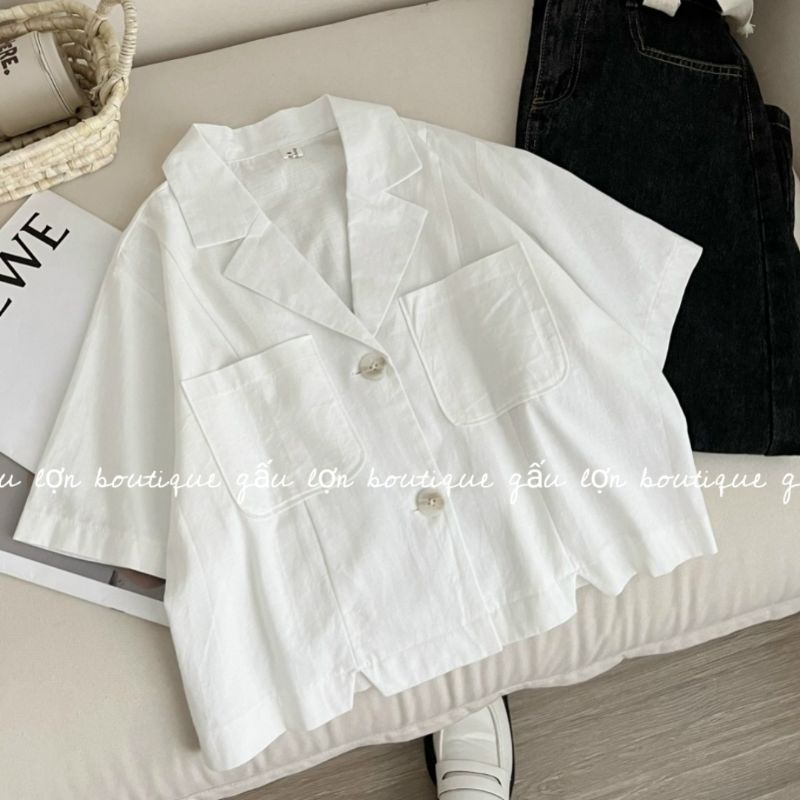 Áo sơ mi cổ vest phong cách hàn quốc