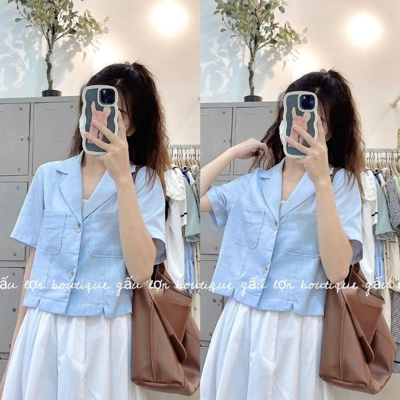 Áo sơ mi cổ vest phong cách hàn quốc