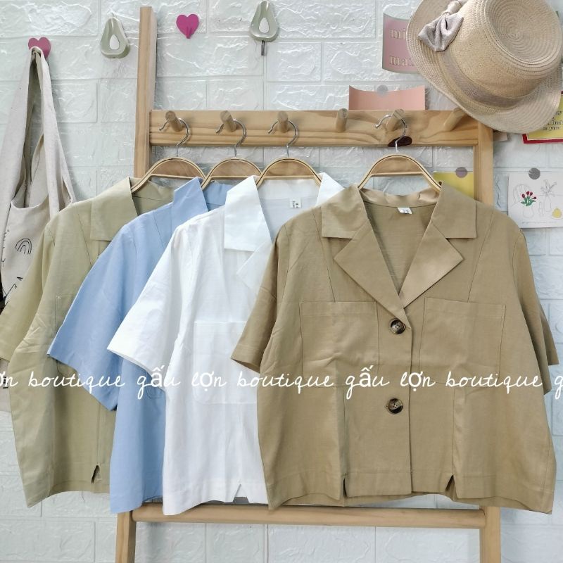 Áo sơ mi cổ vest phong cách hàn quốc