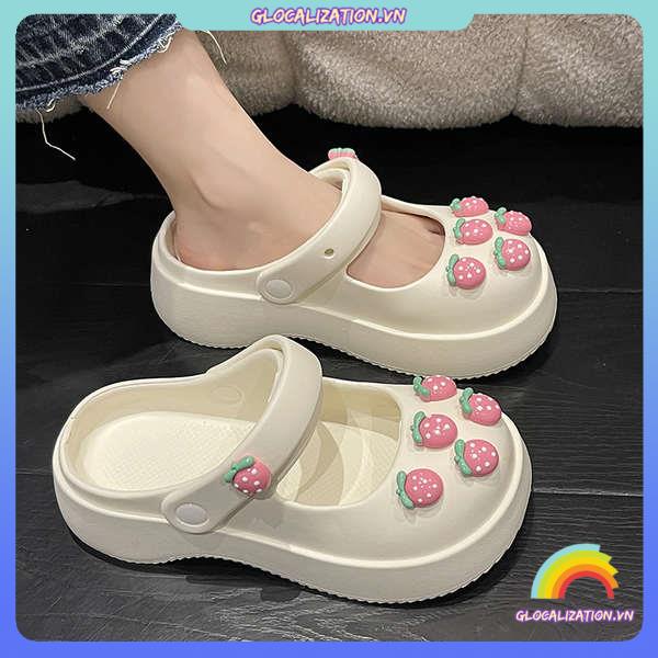 Dép bánh mì đế cao giày đi biển chống trượt đế dày hoạt hình dễ thương