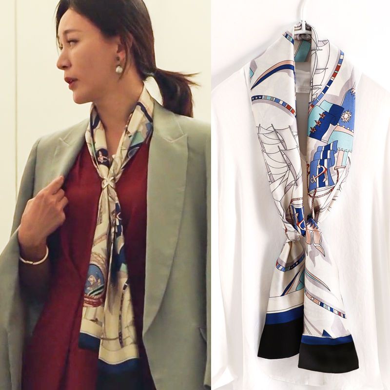 Khăn Quàng Cổ Lụa Mỏng Và Dài Chống Nắng Mùa Hè Dễ Phối Đồ Phong Cách Hàn Quốc
