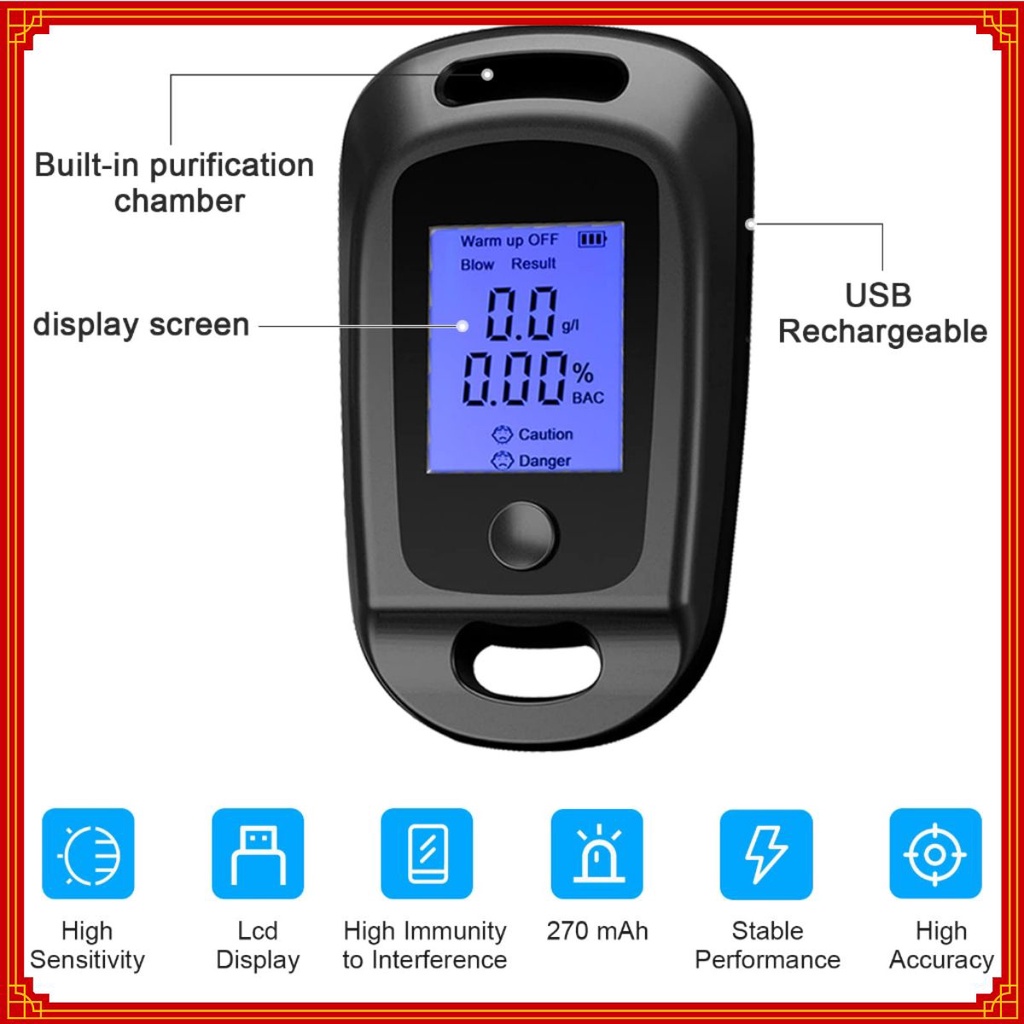 Máy đo nồng độ cồn mini cá nhân Alcoholímetro Pro cao cấp   ☘️ FREESHIP ☘️