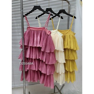 Váy Hai Dây Xếp Ly Tầng Ulzzang Tiểu Thư ,Đầm Nữ Dập Ly Dáng Suông Nhiều Tầng Phù Hợp Đi Chơi Đi Biển - V255