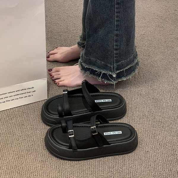 Dép nơ đế cao sandal dép lê đế dày thời trang nữ La Mã