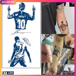 Hình xăm ronaldo & messi - fan bóng đá - cristiano ronaldo - lionel messi - hình xăm dán tạm thời 15 ngày