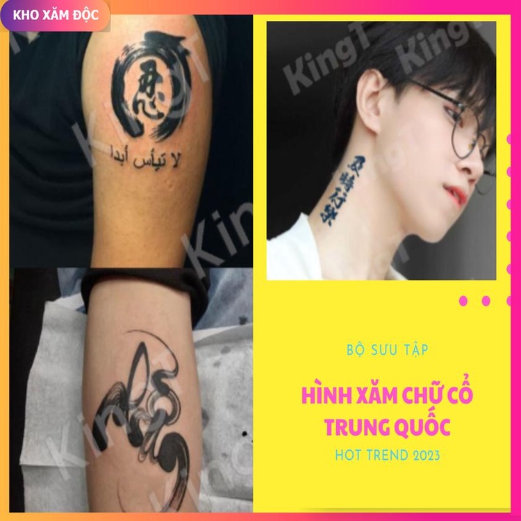 Hình xăm CHỮ TÀU PHONG CÁCH & ĐẲNG CẤP - Nổi bật và thu hút - Hình xăm dán tạm thời 15 ngày