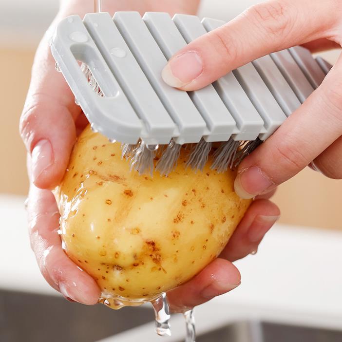 Bàn chải làm sạch trái cây và rau quả có thể uốn cong để rửa đồ tạo tác rau củ bàn chải làm sạch trái cây nhà bếp Bàn ch