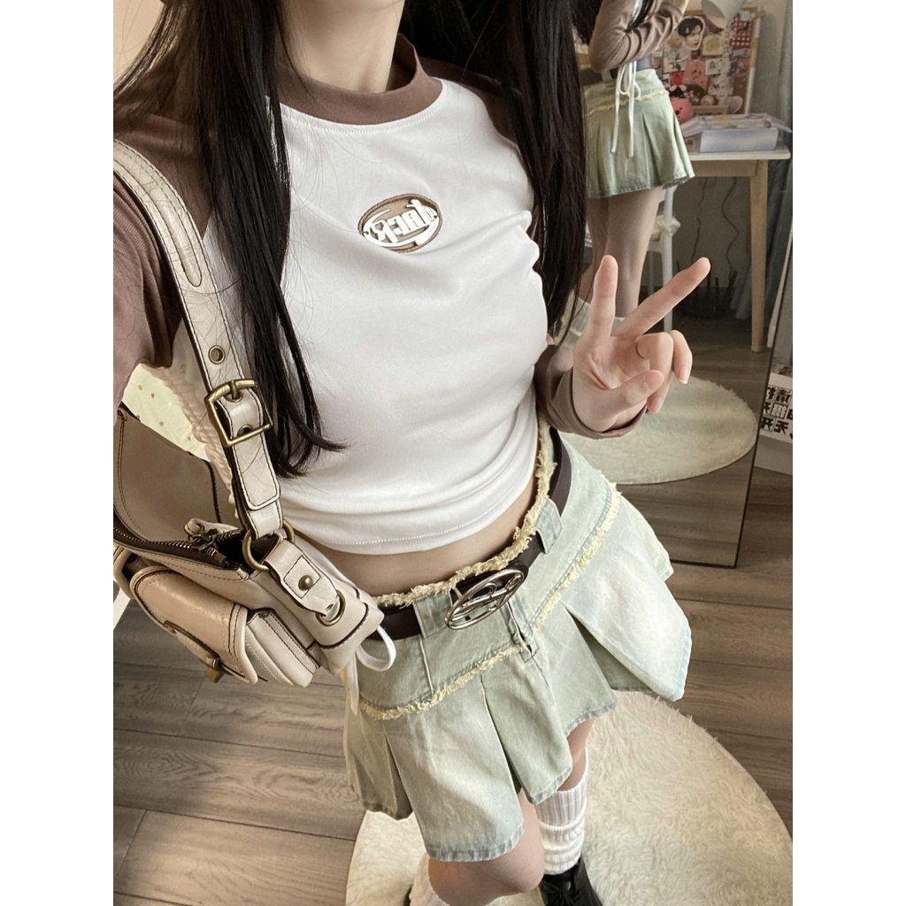 Chân váy chữ A JSC denim lưng cao phong cách cổ điển thời trang mùa hè